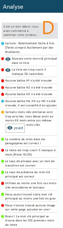 qualité de l'article